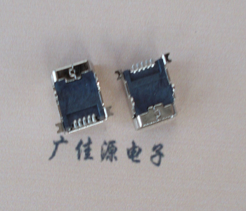 济宁 MINI USB 5PF 90°SMT前插后贴电源接口